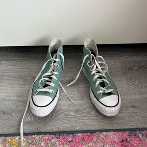 Converse Green and White High-Top Sneakers
